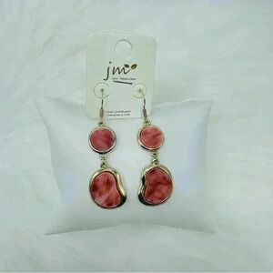 Red Marble Statement Earrings